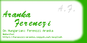 aranka ferenczi business card